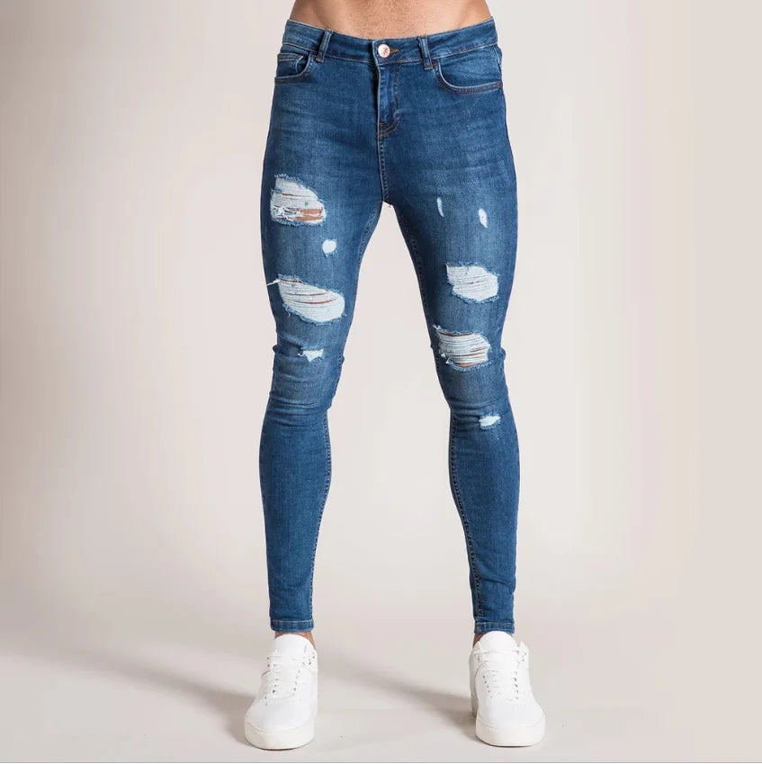 Mens Black Jeans Slim Fit Quality Gray Casual Male Jeans Pants Skinny Fit Men Pants Hip Hop Urbanwear Cotton Denim Trousers