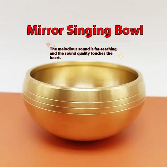 Brass Singing Bowl Sanskrit Yoga Meditation For Sound Handmade Healing Stress Relief Buddha Mindfulness Instrument