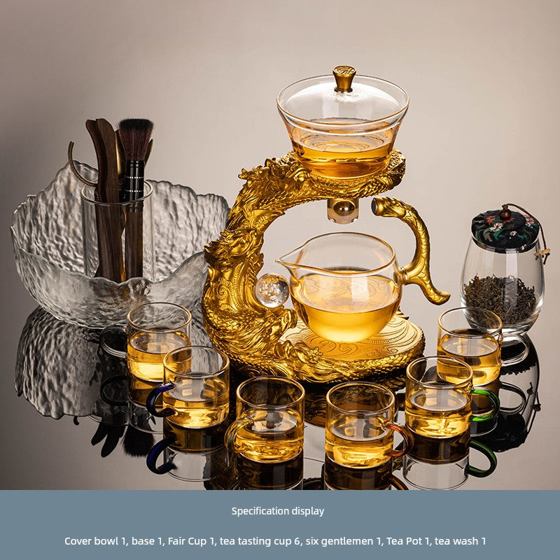 Longnian Glass Bean Bag Automatic Tea Set For Home High-End Teapot Office Reception Kung Fu Tea Brewing Handy Gadget