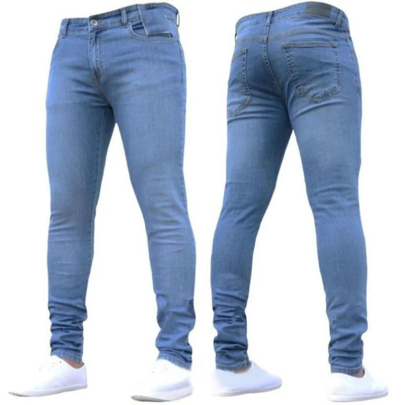 Mens Black Jeans Slim Fit Quality Gray Casual Male Jeans Pants Skinny Fit Men Pants Hip Hop Urbanwear Cotton Denim Trousers