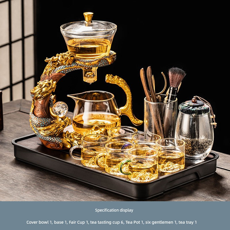 Longnian Glass Bean Bag Automatic Tea Set For Home High-End Teapot Office Reception Kung Fu Tea Brewing Handy Gadget