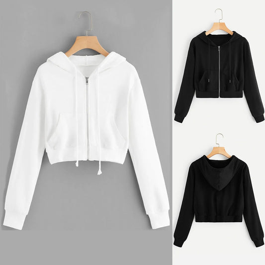 Cherub Korean Style Streetwear 2024 New Hooded Casual Solid Zipper Pocket Sleeve Sweatshirt Long  Sweat Shirt