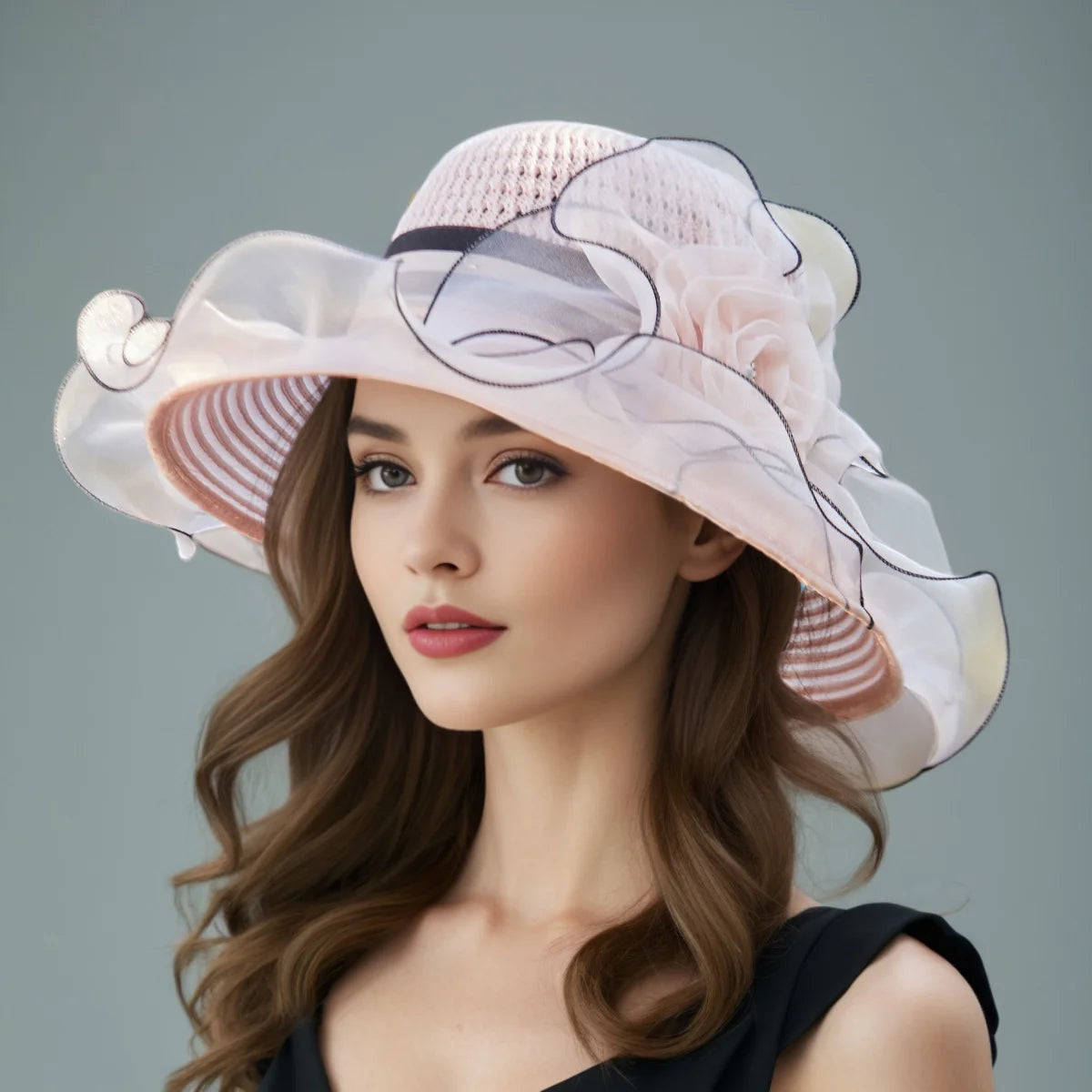 Cherub Elegant Summer Women's Church Woven Sun Hat Breathable/Foldable Design