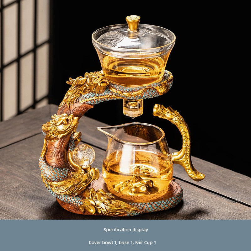 Longnian Glass Bean Bag Automatic Tea Set For Home High-End Teapot Office Reception Kung Fu Tea Brewing Handy Gadget