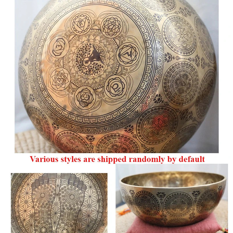 Handmade Copper Singing Bowls Yoga Healing Sound Bowl Meditation Singing Bowl Stress Reduction Relax Percussion Instruments