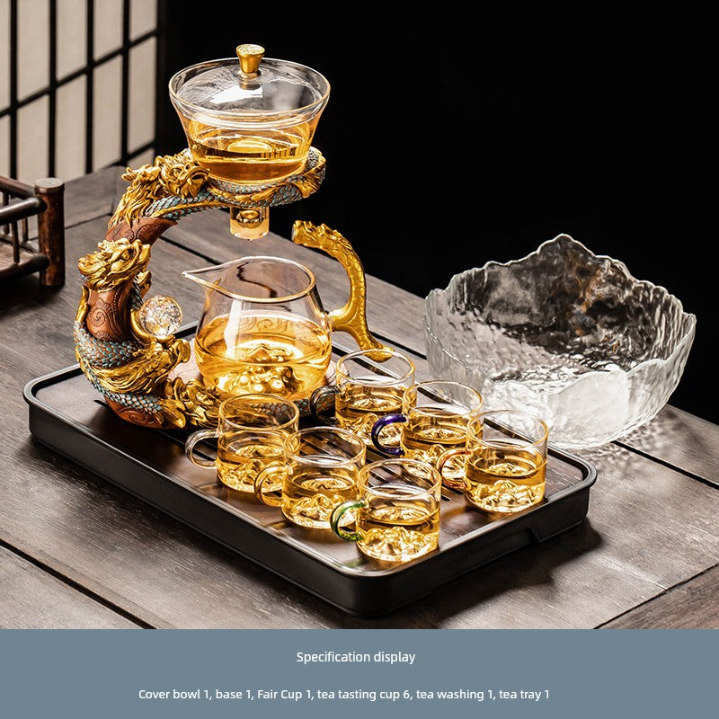 Longnian Glass Bean Bag Automatic Tea Set For Home High-End Teapot Office Reception Kung Fu Tea Brewing Handy Gadget