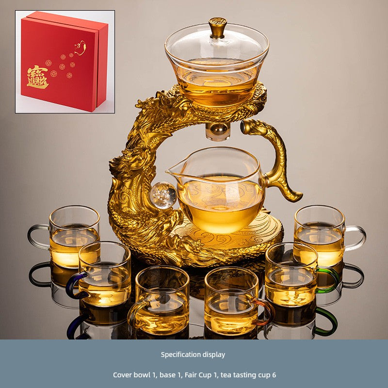 Longnian Glass Bean Bag Automatic Tea Set For Home High-End Teapot Office Reception Kung Fu Tea Brewing Handy Gadget