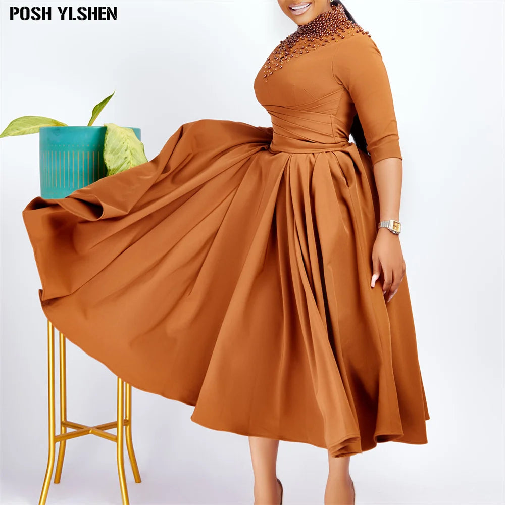 Elegant African Dresses for Women 2024 New Africa Clothing Plus Size Turkey Wedding Party Long Dress Dashiki Ankara Outfits Robe