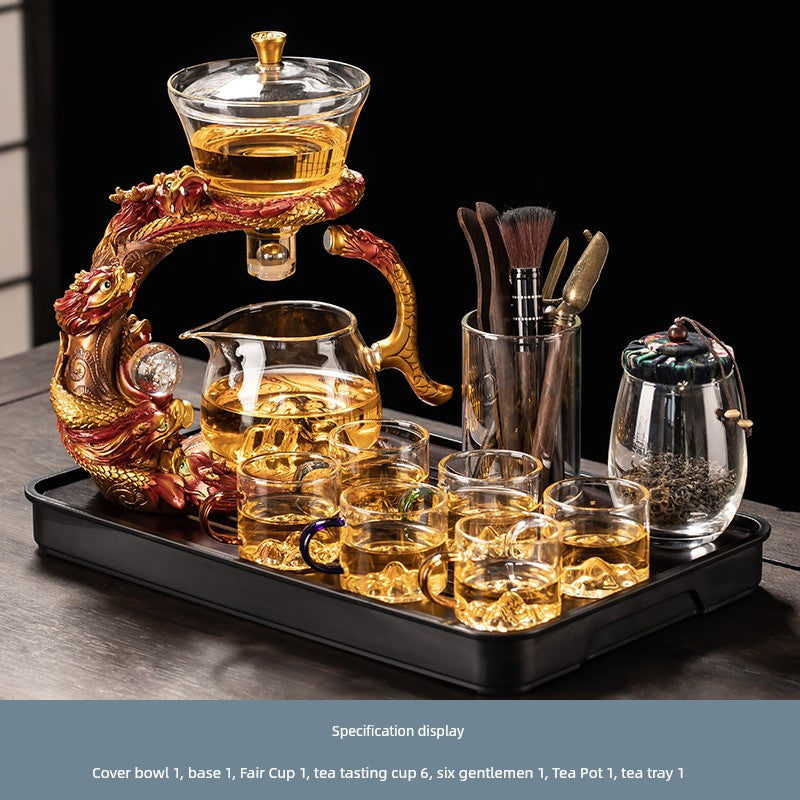 Longnian Glass Bean Bag Automatic Tea Set For Home High-End Teapot Office Reception Kung Fu Tea Brewing Handy Gadget