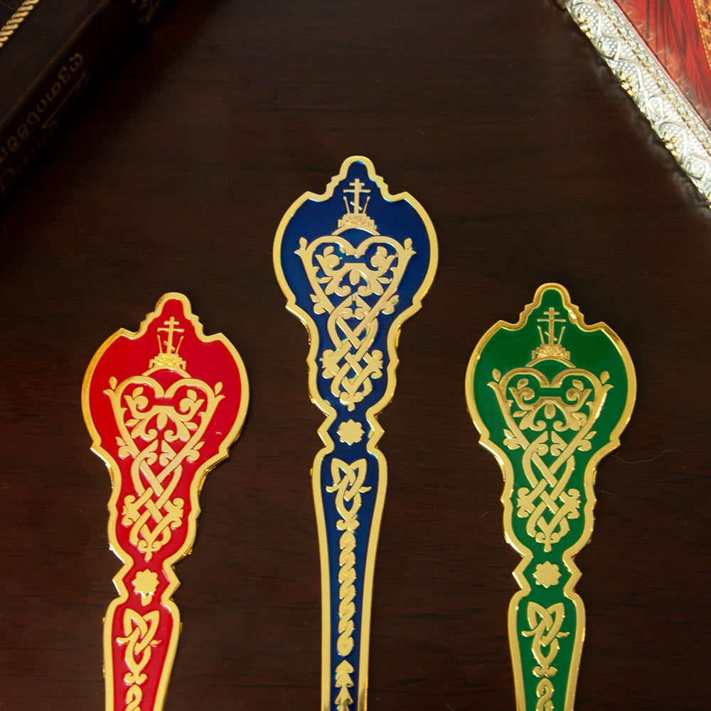HTISOK New 2026 Eastern Orthodox Holy Oil Ritual Supplies Gold Plated Metal Utensils Corpus Christi Plates Mass Supplies SetGift