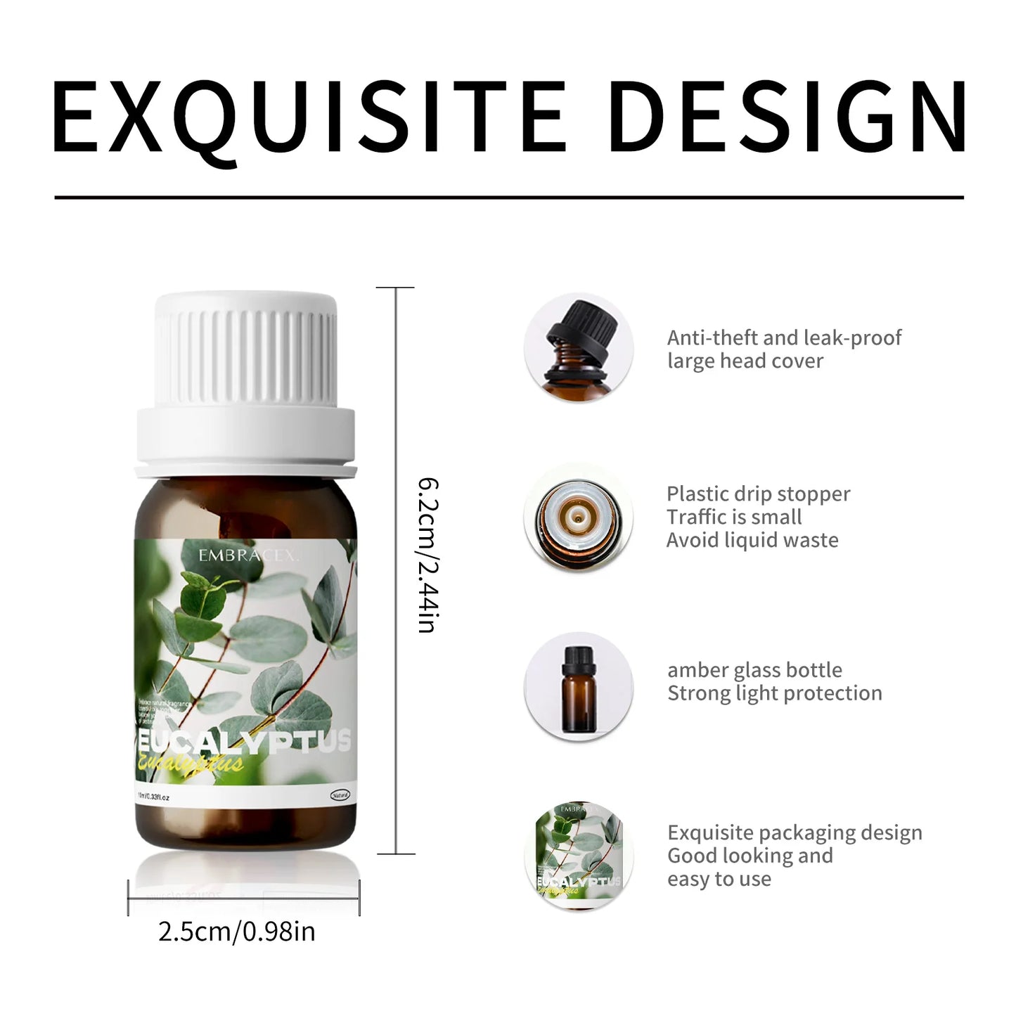 Pure Eucalyptus Essential Oils|100% Natural Eucalyptus Oil|For Hair Care, Home Diffusers, Skin, Aromatherapy, Massage 10ml