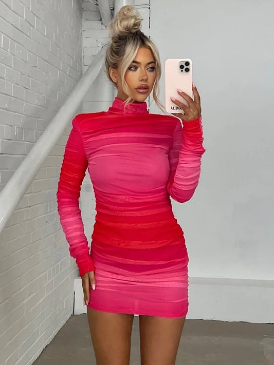 Cherub Ombre Long Sleeve Women's Urban Party Dress