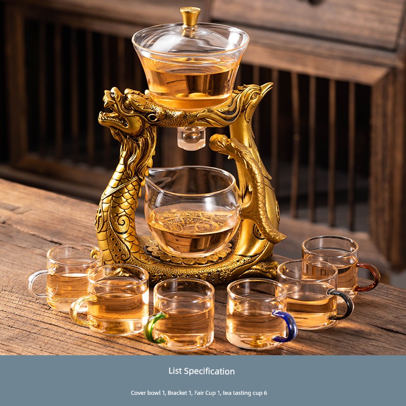 Longnian Glass Bean Bag Automatic Tea Set For Home High-End Teapot Office Reception Kung Fu Tea Brewing Handy Gadget