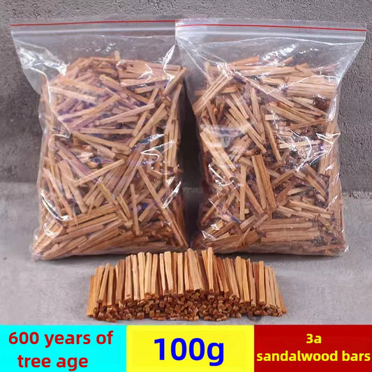 100g /50g Natural Sandalwood Sticks Incense Natural Hand Split Wood Strips Purify Healing Meditation Stress Relief Aromatherapy