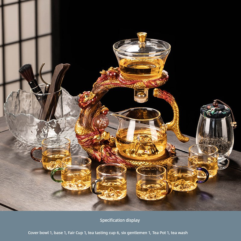 Longnian Glass Bean Bag Automatic Tea Set For Home High-End Teapot Office Reception Kung Fu Tea Brewing Handy Gadget