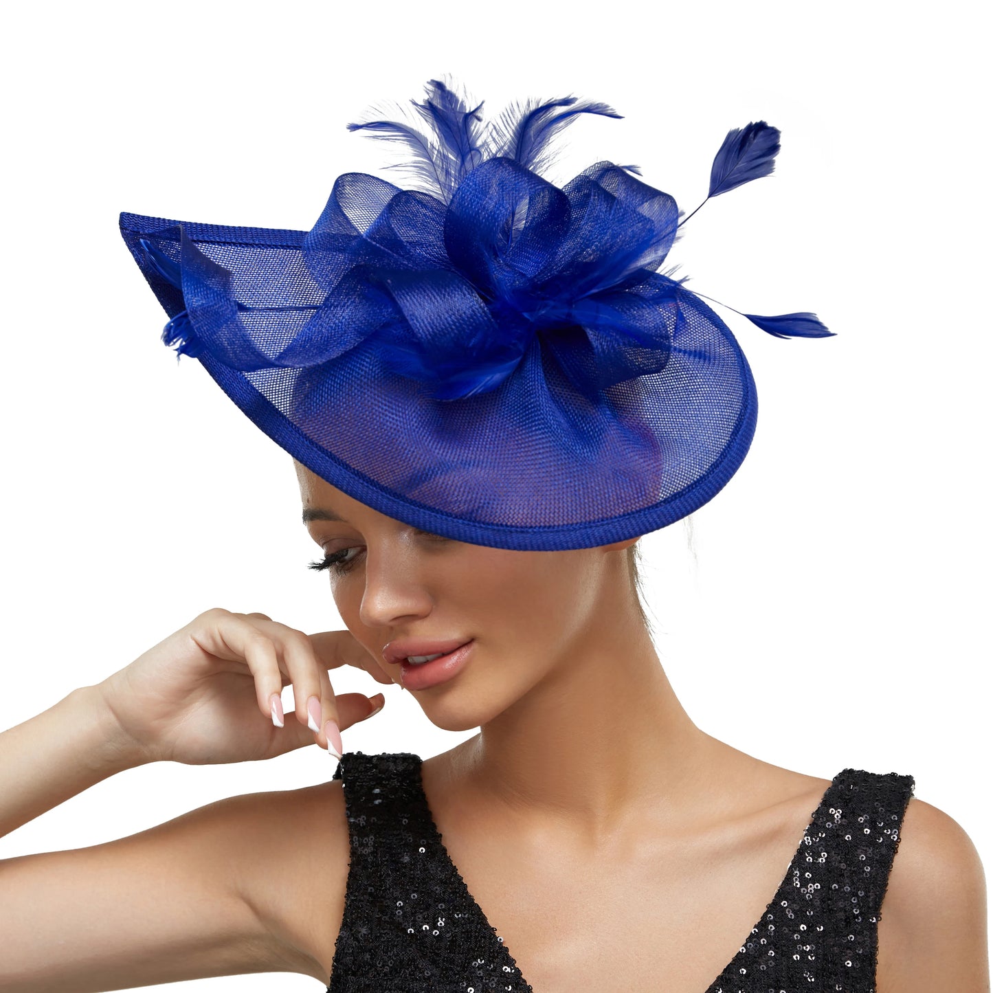 Cherub New Charming Fascinators Feather Church/Wedding Drop Mesh Hat Flower Cocktail Tea Party Hat
