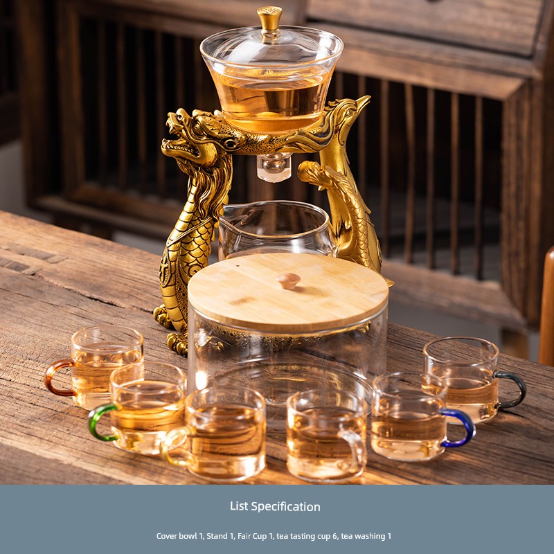 Longnian Glass Bean Bag Automatic Tea Set For Home High-End Teapot Office Reception Kung Fu Tea Brewing Handy Gadget