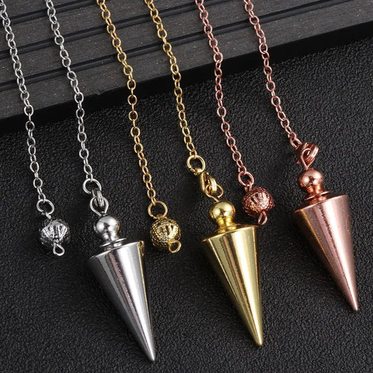 Cherub Cone Metal Pendulum for Wicca Antique Copper Gold-color Spiritual