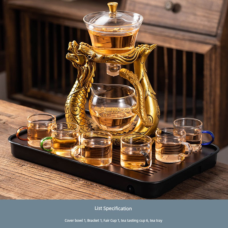 Longnian Glass Bean Bag Automatic Tea Set For Home High-End Teapot Office Reception Kung Fu Tea Brewing Handy Gadget