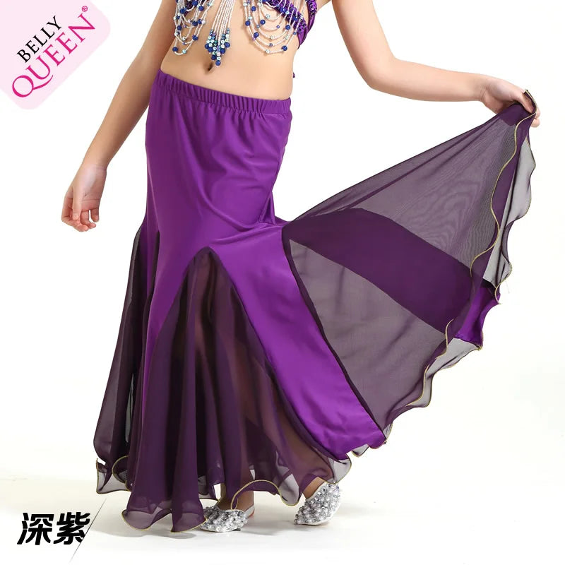 Customized Children's Belly Dance Costumes Skirt Indian Dance Clothes Performance Costume Set Long Tail Skirt Kid