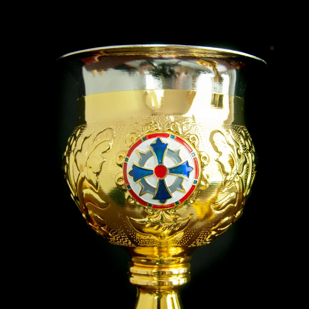 Christian Chalice Church Ceremonial Supplies Alloy Metal Holy Cups Exquisitely Carved Holy Water Spoons And Cups