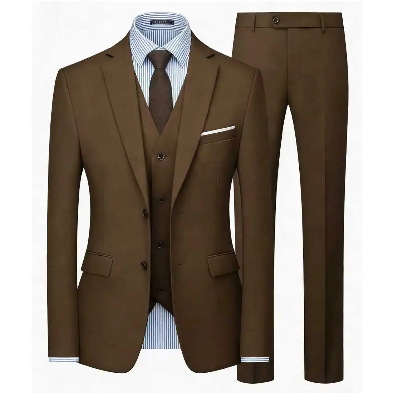 Elegant Men's Suit 3 Piece Fashion Lapel Single Breasted Groom Wedding Slim Fit Casual Version Business Suit For Man