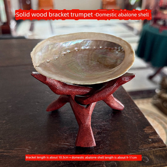 Abalone Shell Bracket Holy Wood Frame Solid Wood Bracket California White Shell Bracket Vessel Burning Plate Aromatherapy