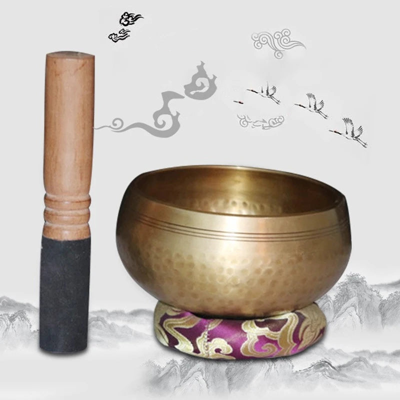 1 Set Of Singing Bowls -100% Hand-Hammered In Nepal Sound Bowl For Meditation, Yoga, Chakra, Meditation Accessories