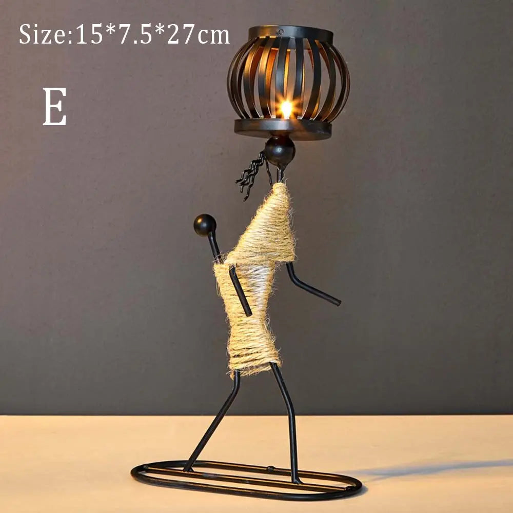 Candlestick Holder 1 PCS Creative Abstract(Afro)Character Sculpture Exquisite Candle Stand For Prayer Homes/ Businesses