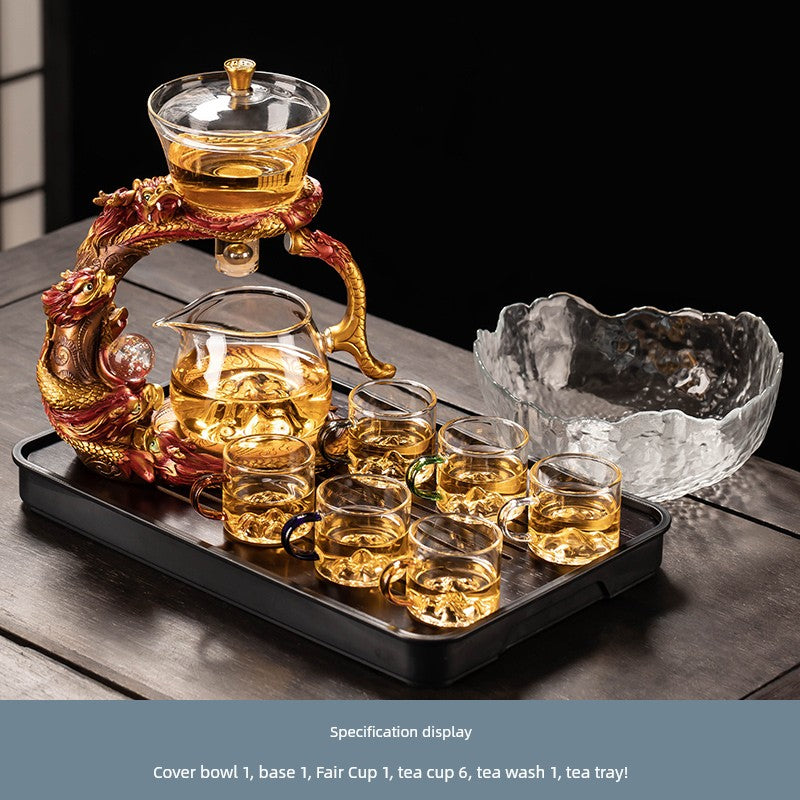 Longnian Glass Bean Bag Automatic Tea Set For Home High-End Teapot Office Reception Kung Fu Tea Brewing Handy Gadget
