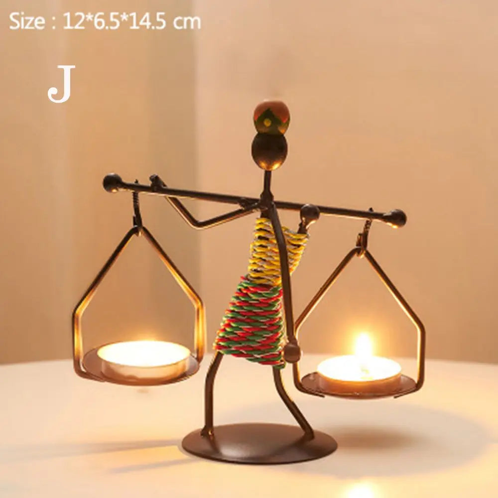 Candlestick Holder 1 PCS Creative Abstract(Afro)Character Sculpture Exquisite Candle Stand For Prayer Homes/ Businesses