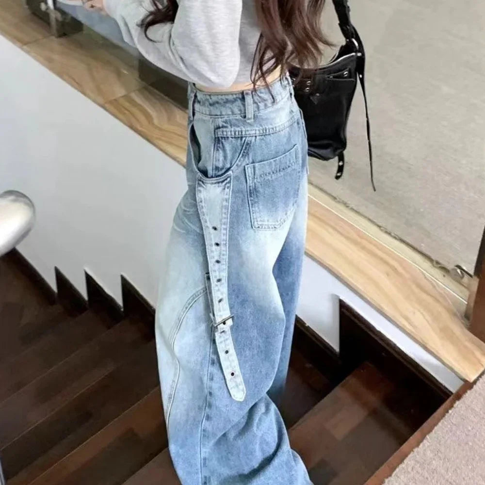 Womens Jeans High Waist Shot Pants for Women Straight Leg with Pockets Trousers Medium Hippie Good Quality Size X Larg Cool Xxl