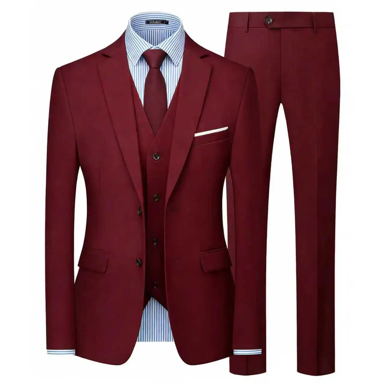 Elegant Men's Suit 3 Piece Fashion Lapel Single Breasted Groom Wedding Slim Fit Casual Version Business Suit For Man