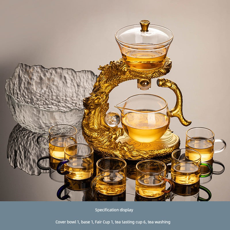Longnian Glass Bean Bag Automatic Tea Set For Home High-End Teapot Office Reception Kung Fu Tea Brewing Handy Gadget