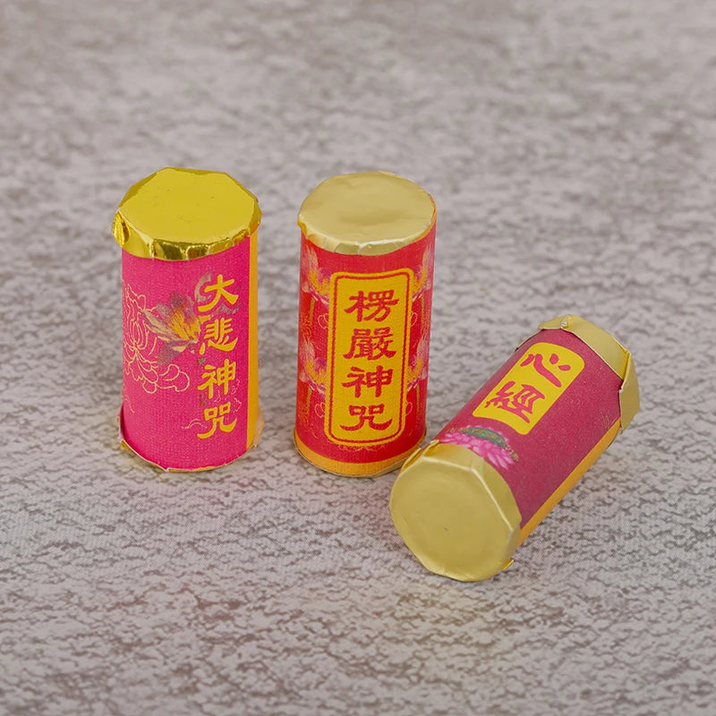 Buddhist Scroll Meditation Buddhist Shurangama Mantra Miniature Scripture Paper Roll Mini Book Amulet Talisman Buddhist Supplies