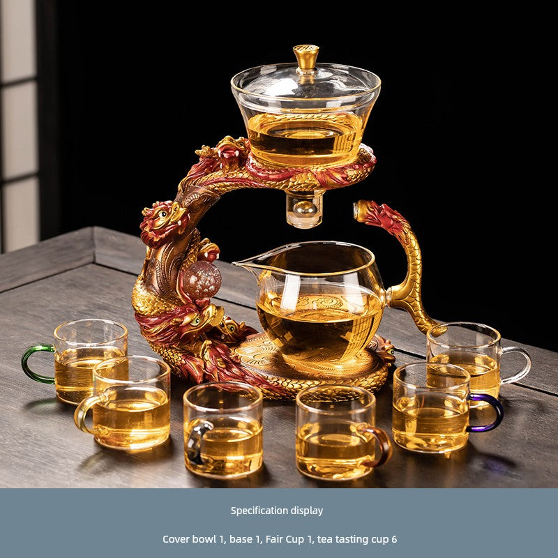 Longnian Glass Bean Bag Automatic Tea Set For Home High-End Teapot Office Reception Kung Fu Tea Brewing Handy Gadget
