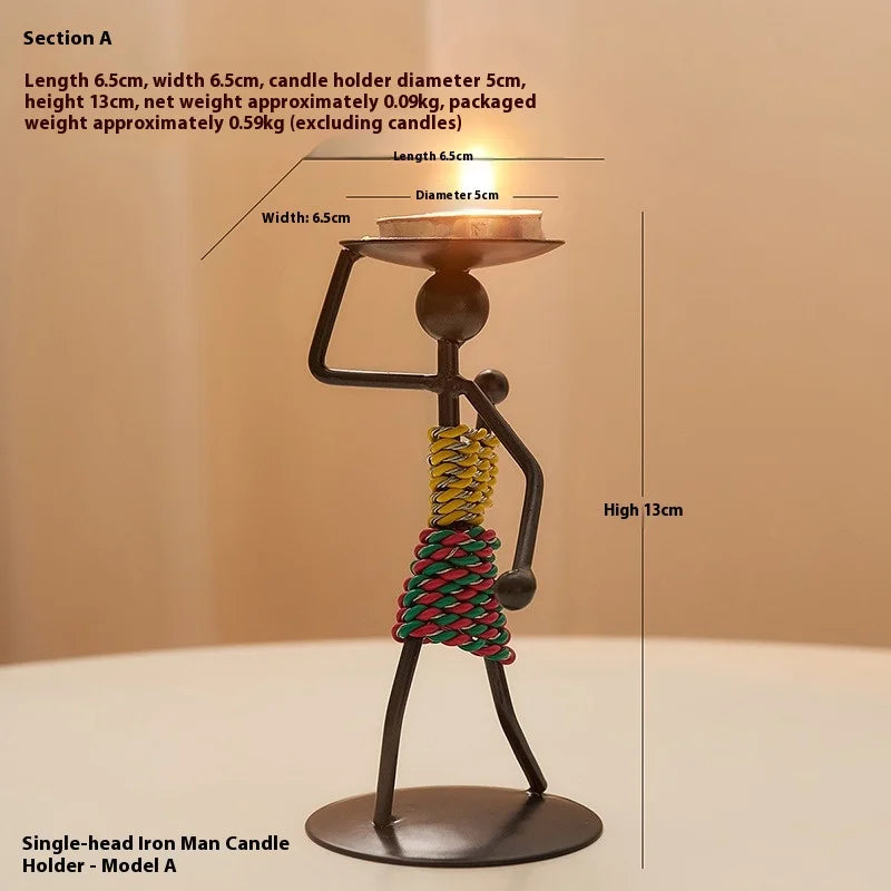 Candle Holder Light Luxury Table Decoration Candle Iron Home Spiritual / Romantic Safe Metal Candle Holder Knick-knack Props