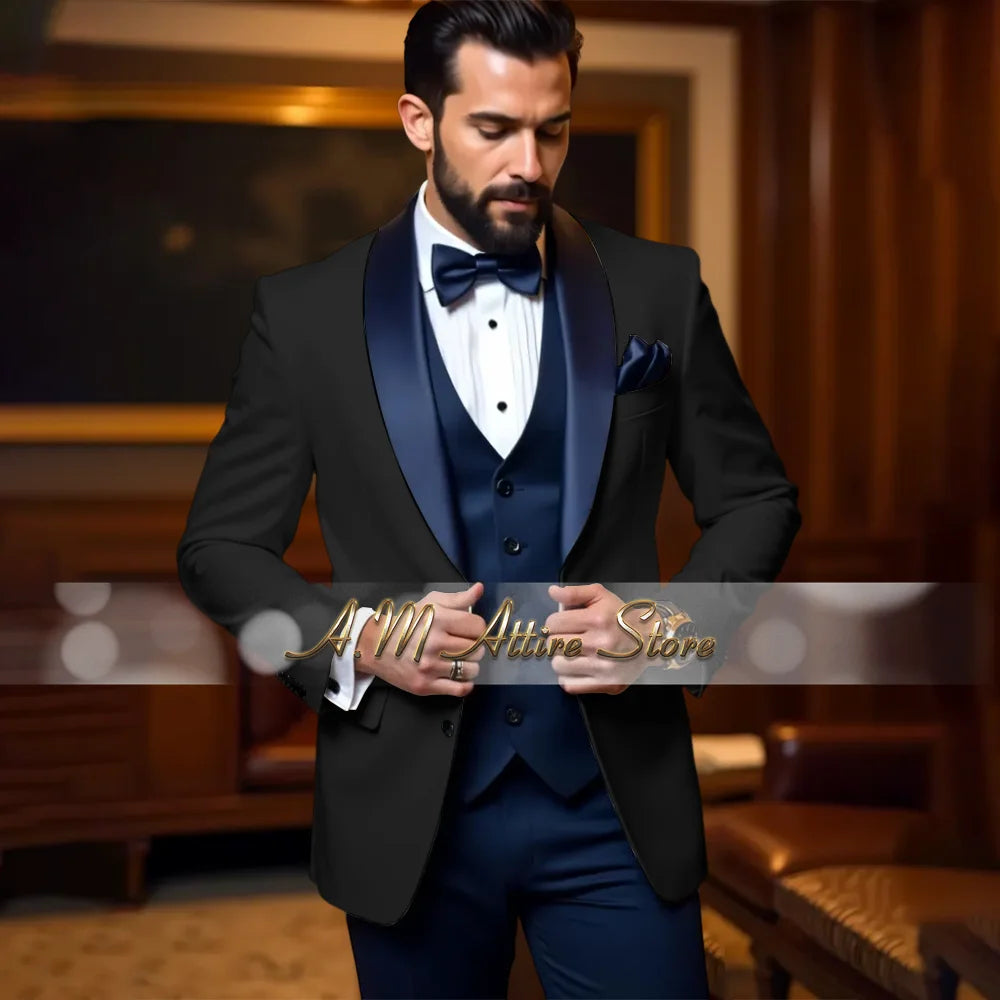 Cherub Men’s White or Multicolor Tuxedo 3pcs Suit for Groom Jacket Vest Pants Formal Wear for Wedding Prom Luxury Dinner Set Custom Gift for Boys
