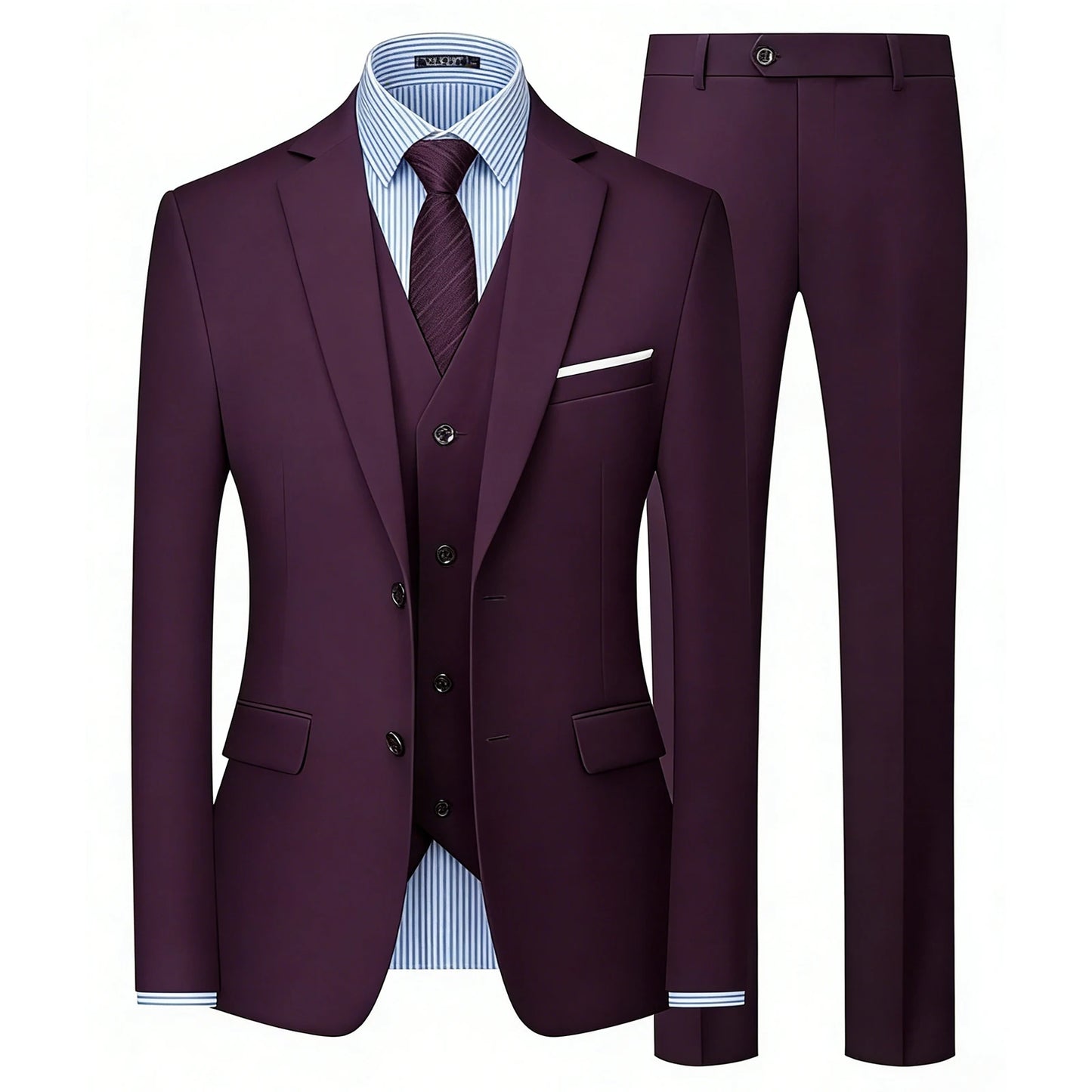 Elegant Men's Suit 3 Piece Fashion Lapel Single Breasted Groom Wedding Slim Fit Casual Version Business Suit For Man