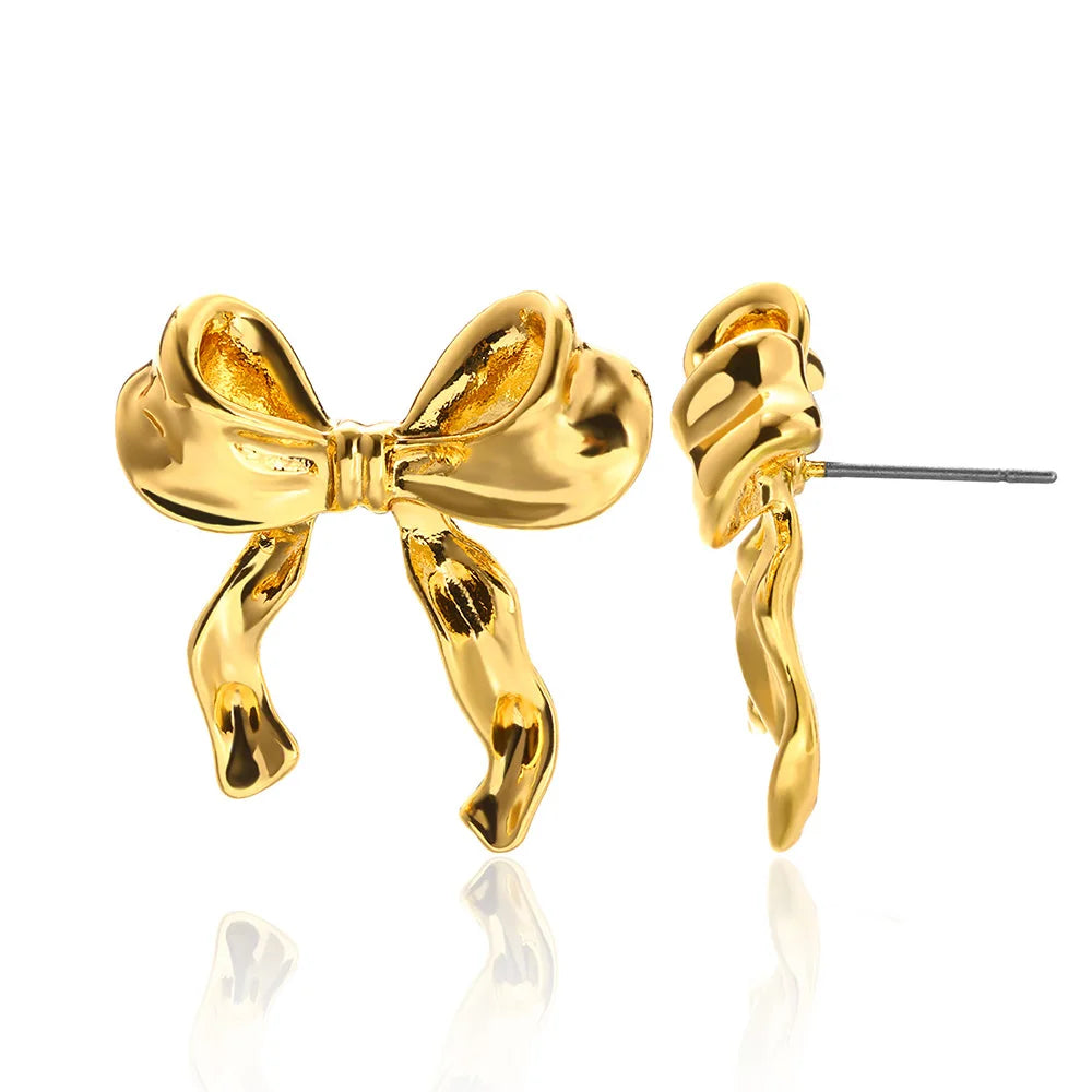 Stainless Steel Shell Earrings For Women Gold Color C-shaped Starfish Butterfly Earring