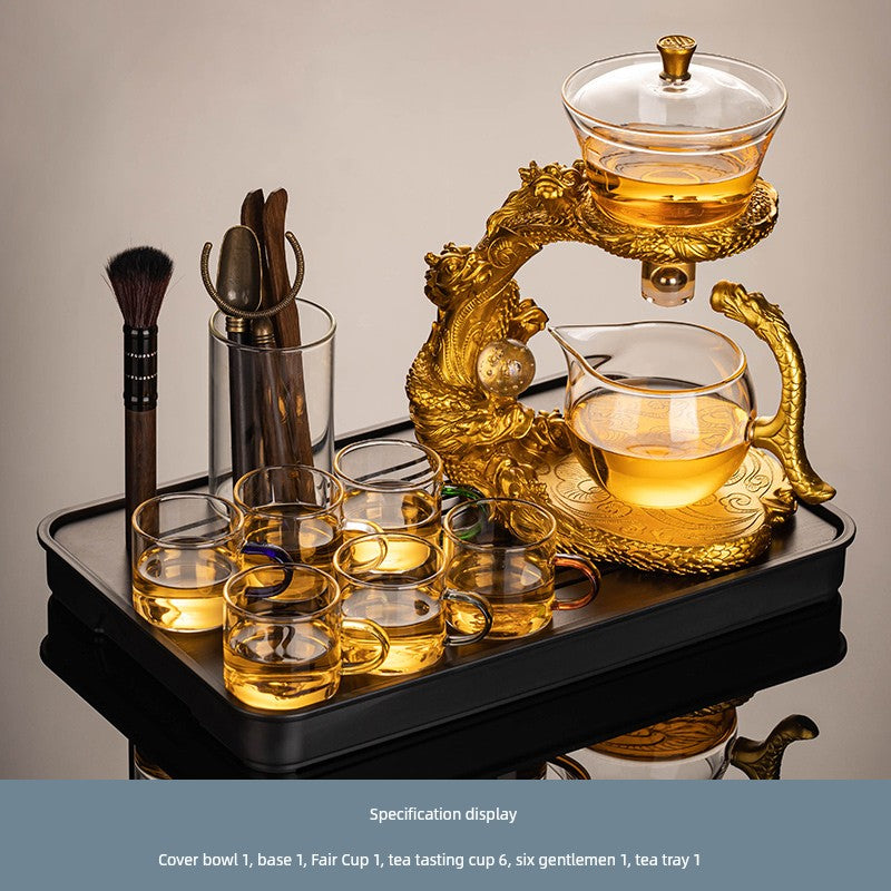 Longnian Glass Bean Bag Automatic Tea Set For Home High-End Teapot Office Reception Kung Fu Tea Brewing Handy Gadget