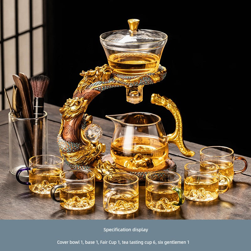 Longnian Glass Bean Bag Automatic Tea Set For Home High-End Teapot Office Reception Kung Fu Tea Brewing Handy Gadget