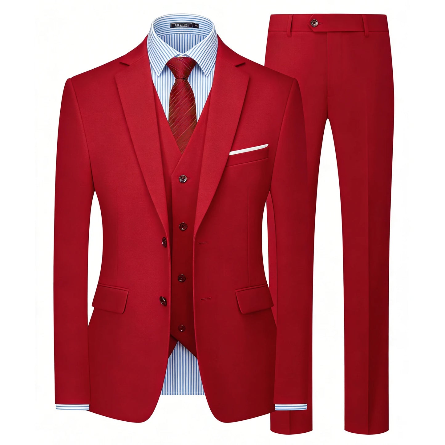 Elegant Men's Suit 3 Piece Fashion Lapel Single Breasted Groom Wedding Slim Fit Casual Version Business Suit For Man