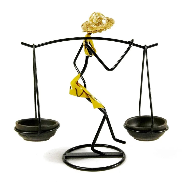 Candle Holder 1pcs Candle Holder Spiritual/ Meditation intimate soft light Home Decor Metal Craft Rustic Table Centerpiece