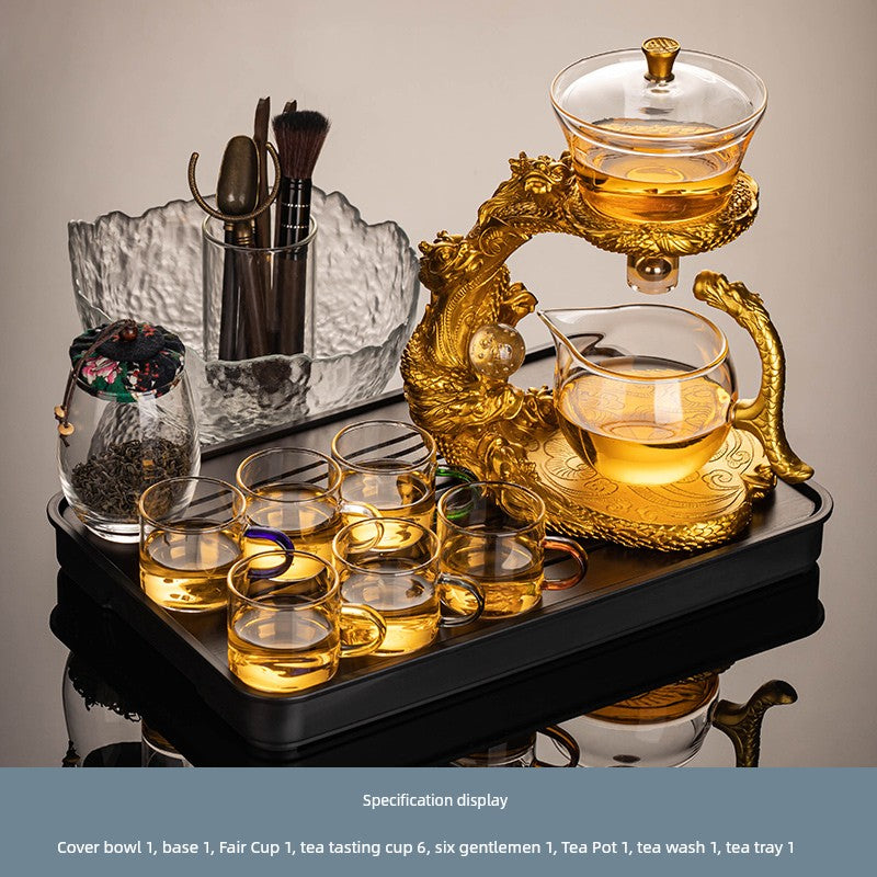Longnian Glass Bean Bag Automatic Tea Set For Home High-End Teapot Office Reception Kung Fu Tea Brewing Handy Gadget