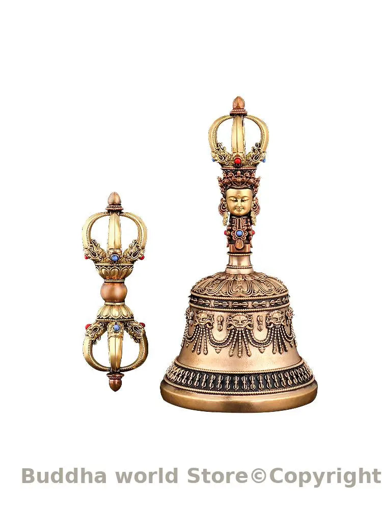 Buddhism Item TOP quality Vajra Vajra bell Use For Prayer tool/ Exorcism Efficacious protection Auspicious Symbols mantra Warp