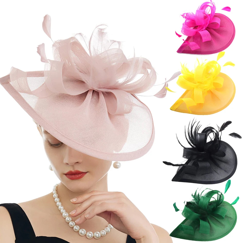 Cherub New Charming Fascinators Feather Church/Wedding Drop Mesh Hat Flower Cocktail Tea Party Hat