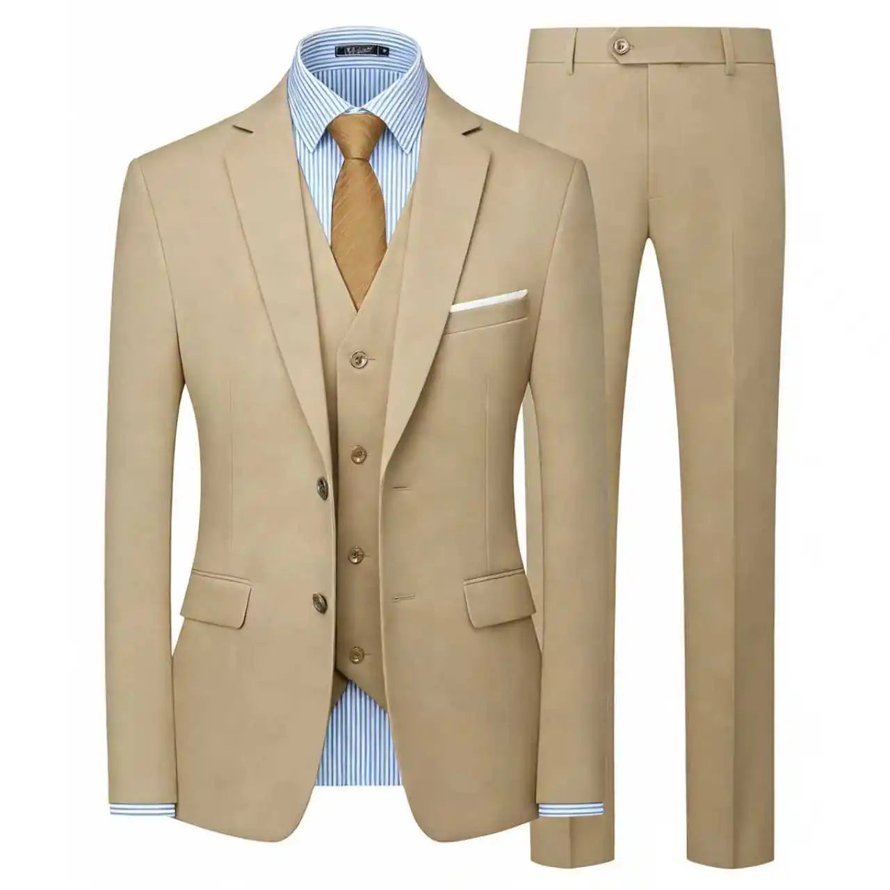 Elegant Men's Suit 3 Piece Fashion Lapel Single Breasted Groom Wedding Slim Fit Casual Version Business Suit For Man
