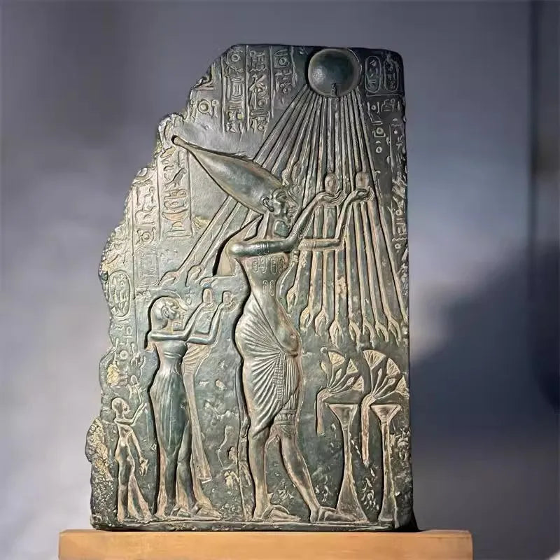Reproduction of Ancient Egyptian Statue Aten Akhenaten Sculpture Relief Art Teaching Aids Home Desktop Decoration Ornaments
