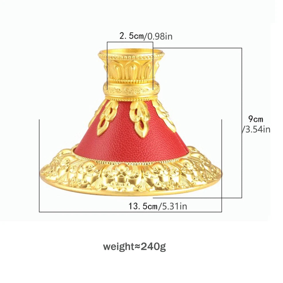 Gold/Silver Hand Crank Prayer Wheel Base Large Tantric Prayer Wheel Alloy Lotus Base Religious Ornaments